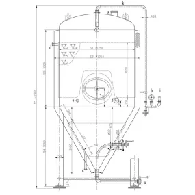 1500L Conical Fermenter (pressurisable, jacketed)