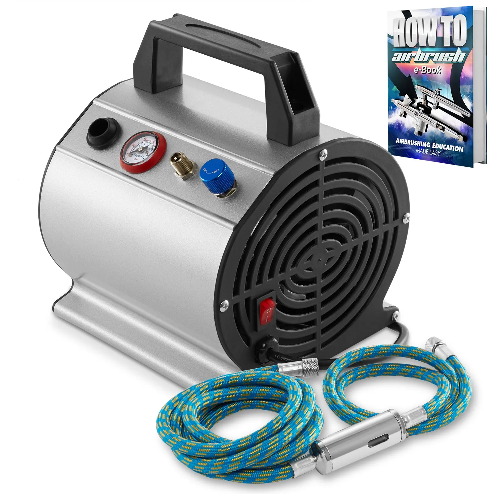 1/6 HP Airbrush Compressor w/ Internal Tank and 6 Ft. Hose
