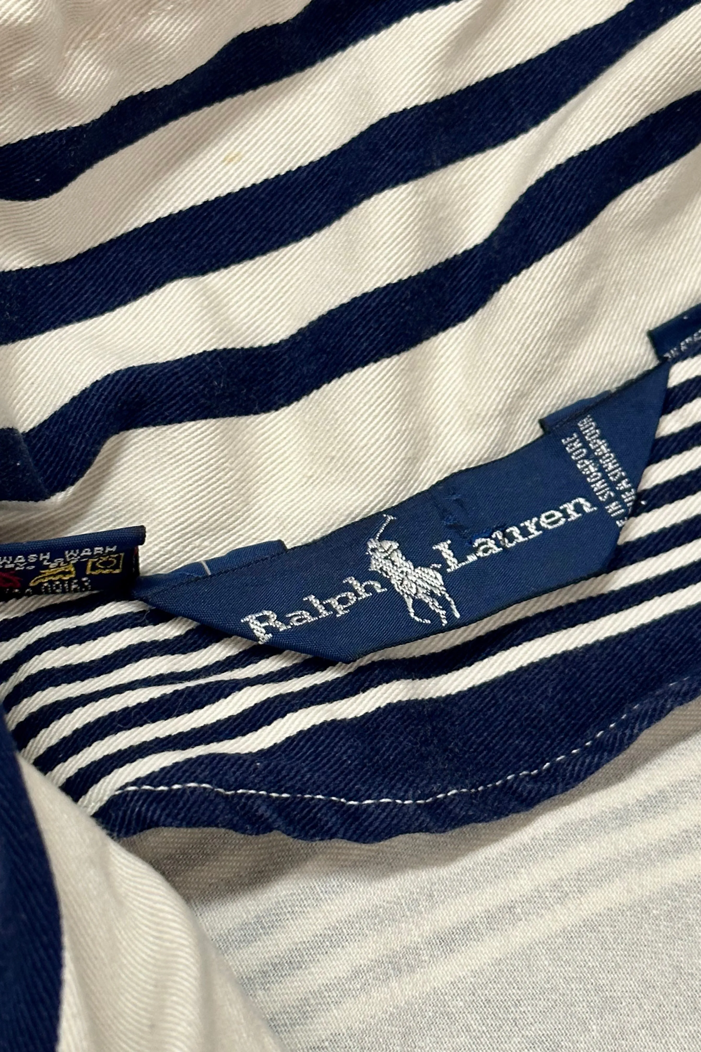 1990'S POLO RALPH LAUREN NAUTICAL STRIPED PARKA LARGE