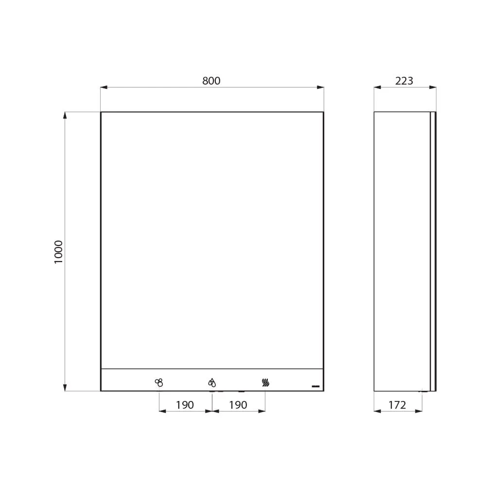 4-in-1 Cabinet with Mirror, Auto Soap, Tap and Hand Dryer 510204 (800mm Wide)