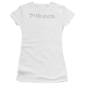 7th Heaven 7th Heaven Logo Junior Sheer Cap Sleeve Womens T Shirt White