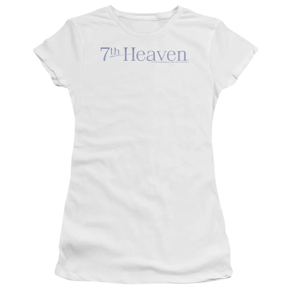 7th Heaven 7th Heaven Logo Junior Sheer Cap Sleeve Womens T Shirt White
