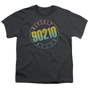 90210 Color Blend Logo Kids Youth T Shirt Charcoal