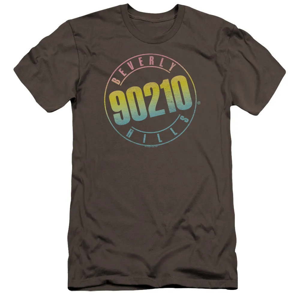 90210 Color Blend Logo Premium Bella Canvas Slim Fit Mens T Shirt Charcoal