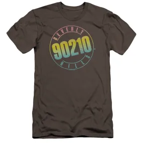 90210 Color Blend Logo Premium Bella Canvas Slim Fit Mens T Shirt Charcoal