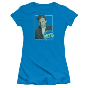 90210 Steve Junior Sheer Cap Sleeve Womens T Shirt Turquoise
