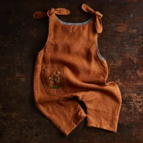 Baby & Kids Linen Ariadne Romper - Brick