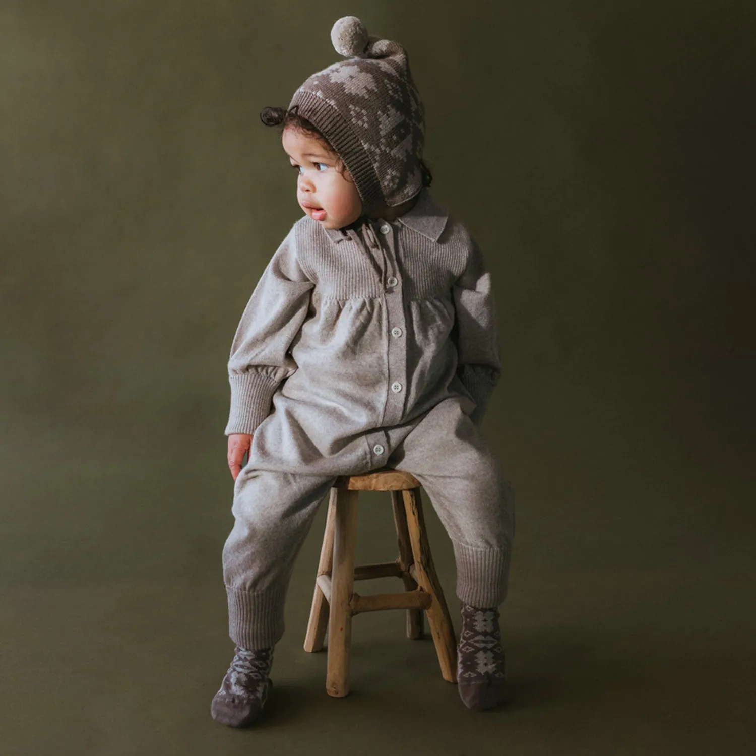 Baby & Kids Merino Wool Artist Romper - Wheat