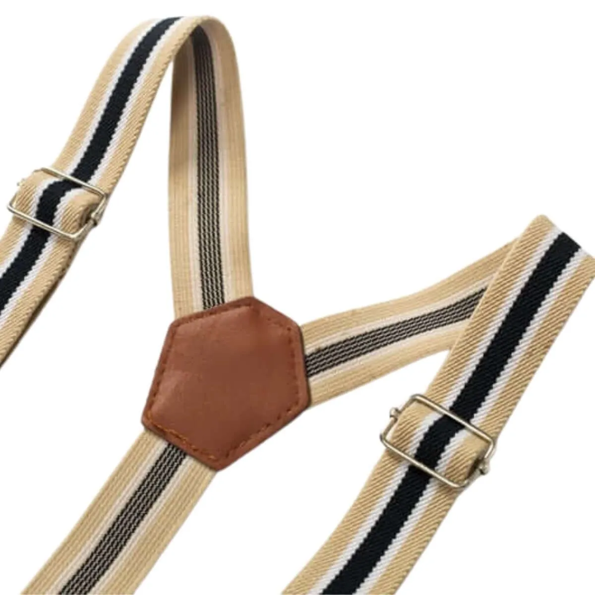 Baby Boy White Crown Romper   Pants with Suspenders
