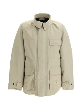 Balenciaga Logo Embroidered Pointed Collar Parka