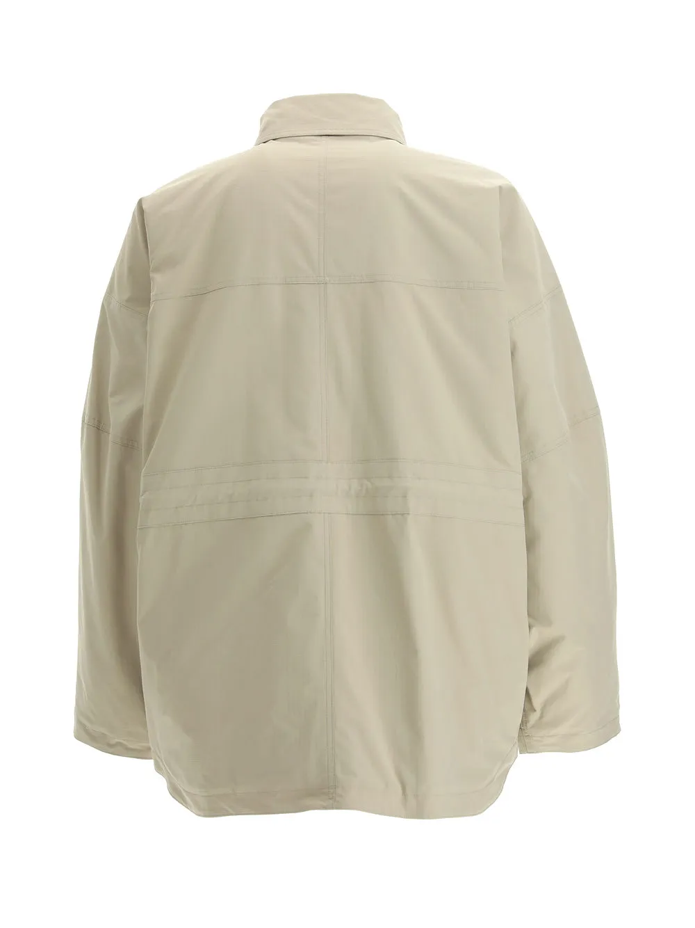 Balenciaga Logo Embroidered Pointed Collar Parka