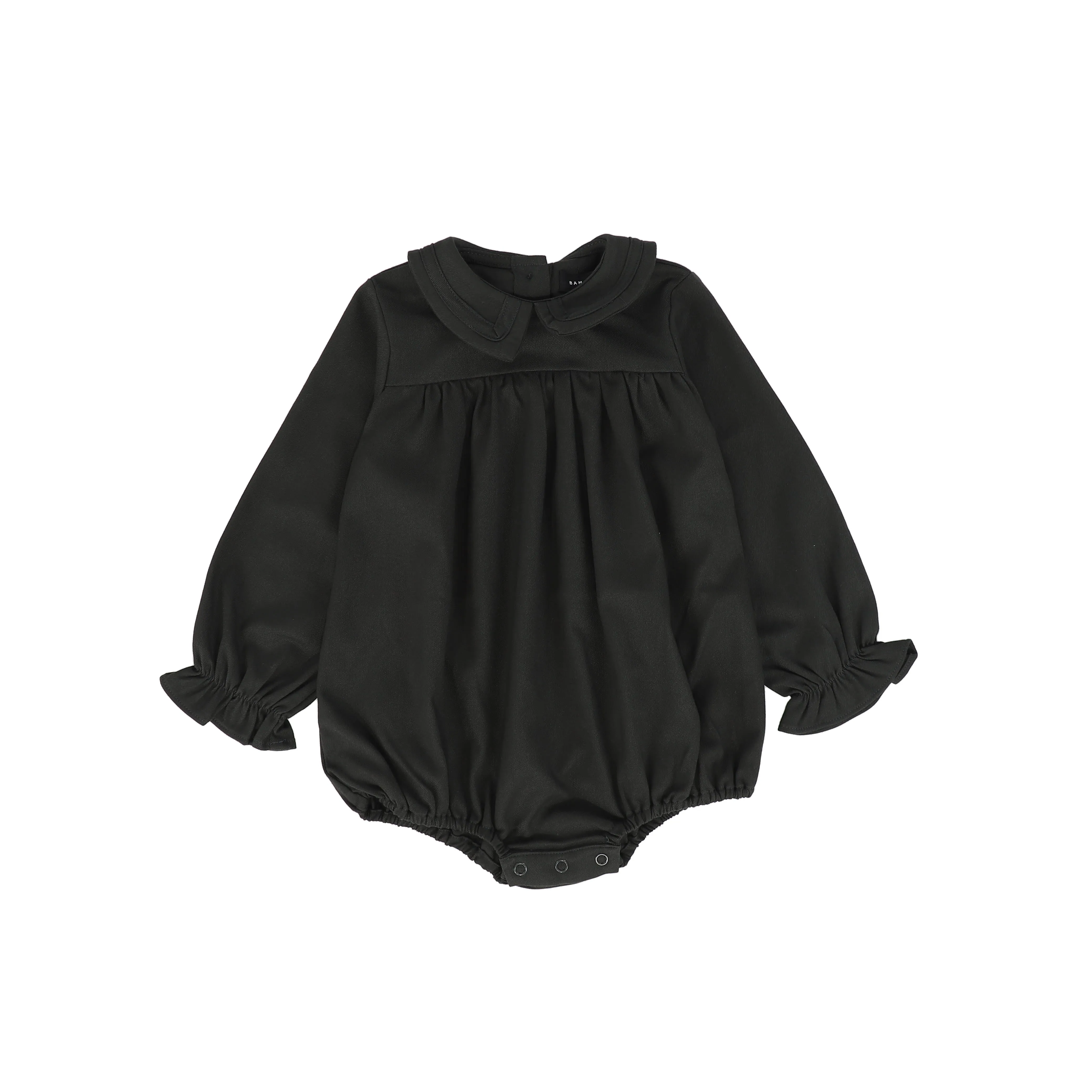 Bamboo Hunter Green Wool Collar Trim Detail Romper