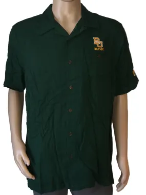 Baylor Bears Chiliwear Green Short Sleeve Collared Button Down T-Shirt (L)