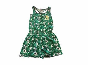 Baylor Bears Colosseum GIRLS Green Floral Racerback Tank 4 Button Romper (M)