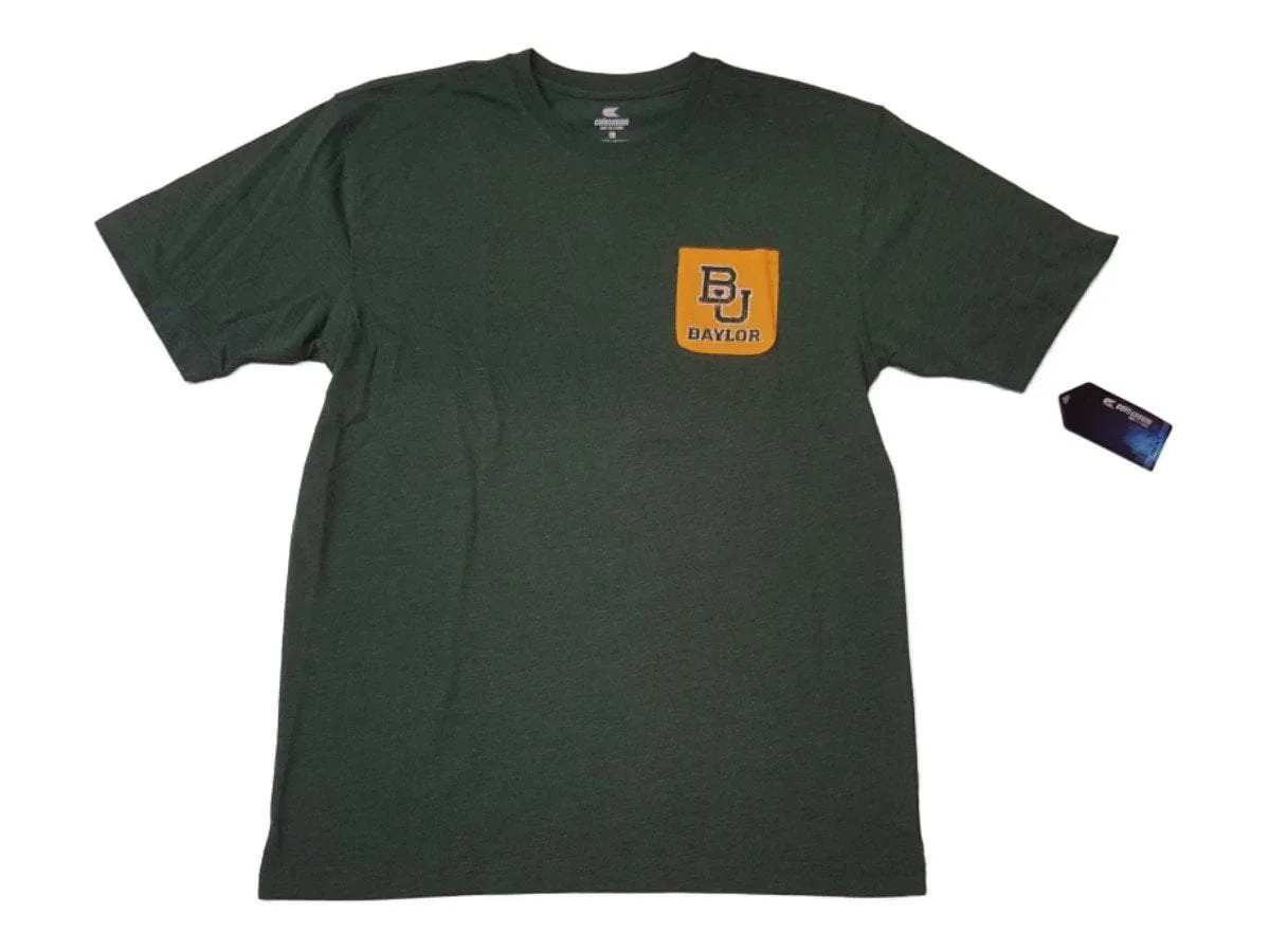 Baylor Bears Colosseum Green with Yellow Pocket Short Sleeve Crew T-Shirt (L)