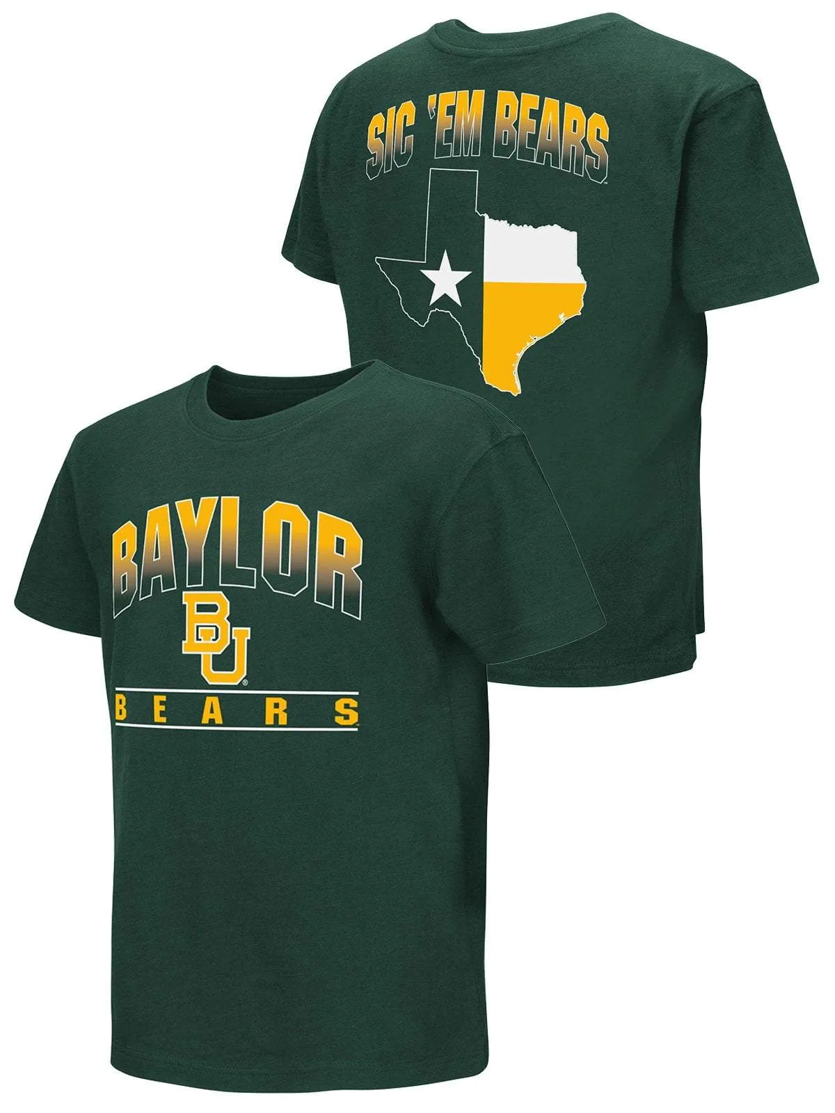 Baylor Bears Colosseum YOUTH BOYS Green Texas State Sic 'Em Bears T-Shirt
