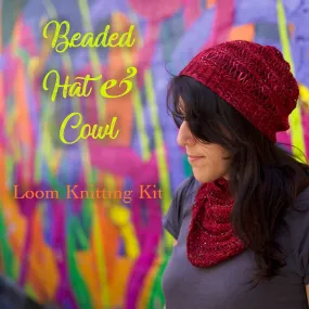 Beaded Hat and Cowl, Loom Knitting Kit