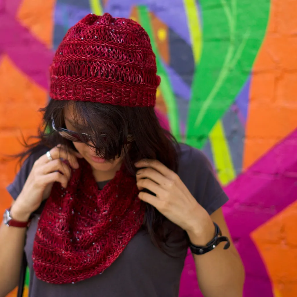 Beaded Hat and Cowl, Loom Knitting Kit
