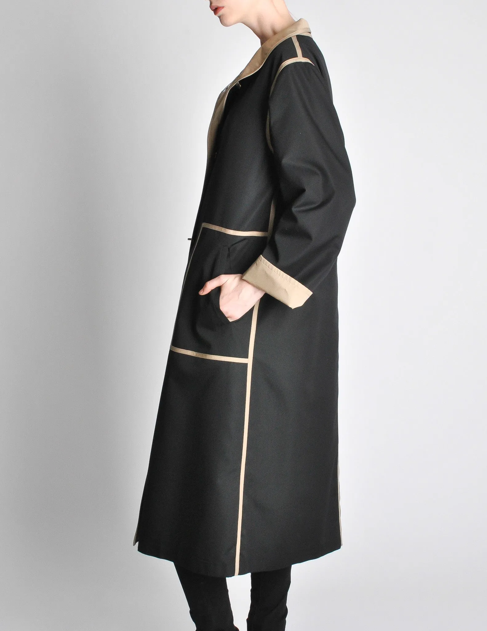Bonnie Cashin for Russell Taylor Vintage Black & Tan Coat