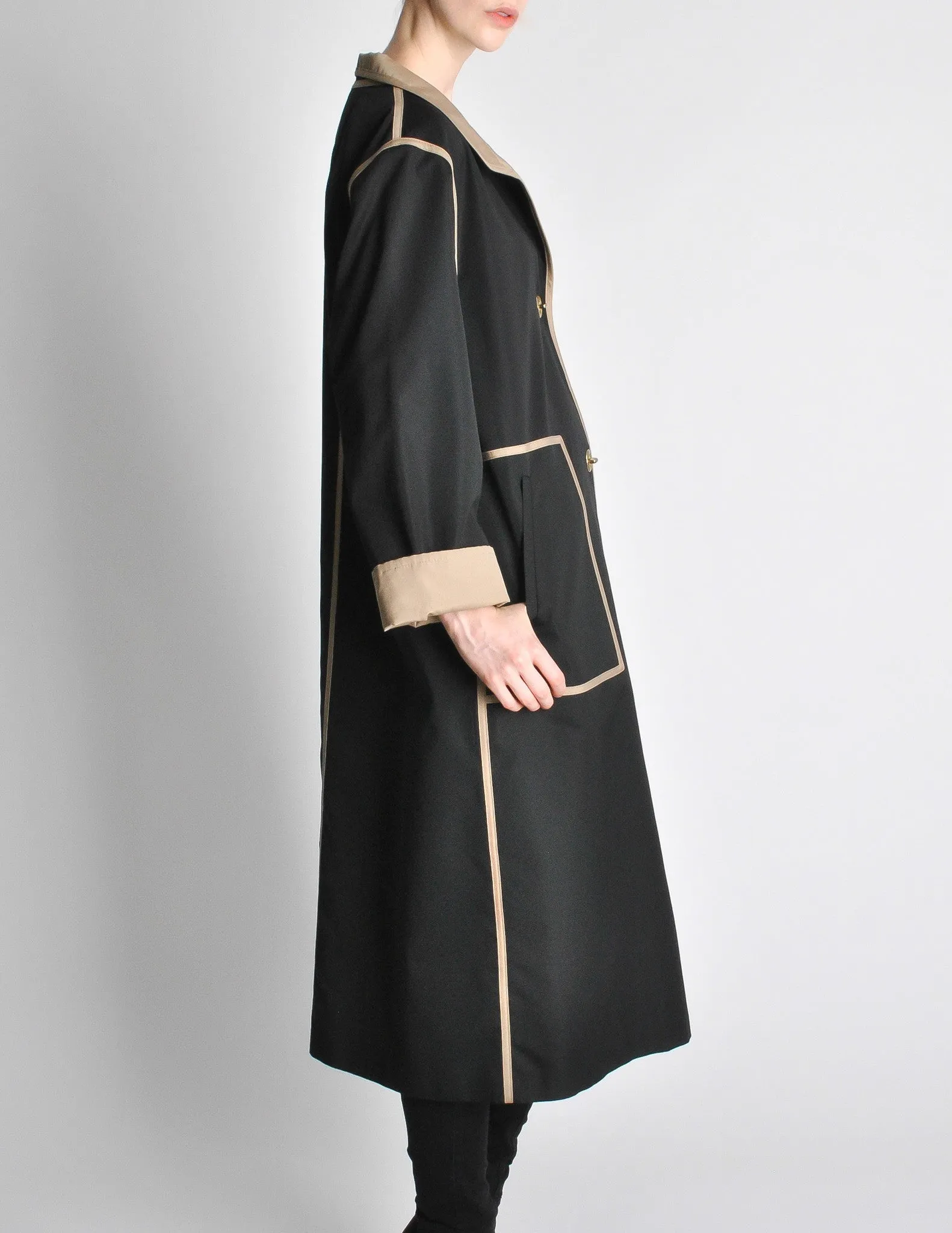 Bonnie Cashin for Russell Taylor Vintage Black & Tan Coat