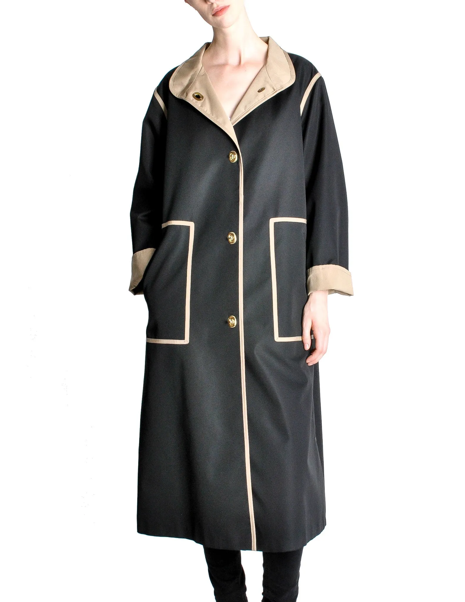 Bonnie Cashin for Russell Taylor Vintage Black & Tan Coat