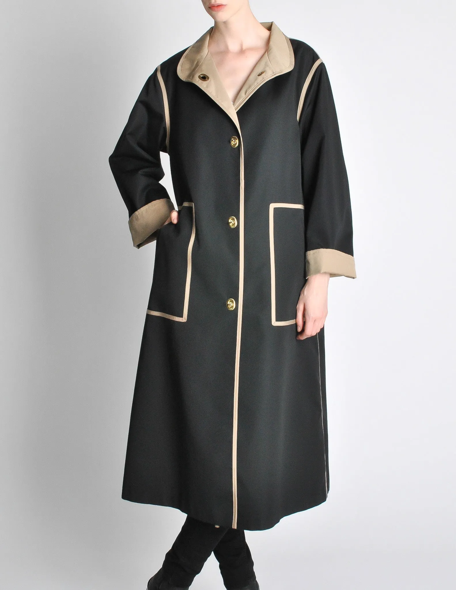 Bonnie Cashin for Russell Taylor Vintage Black & Tan Coat