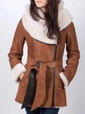 Brown Faux Suede Long Sleeve Outerwear
