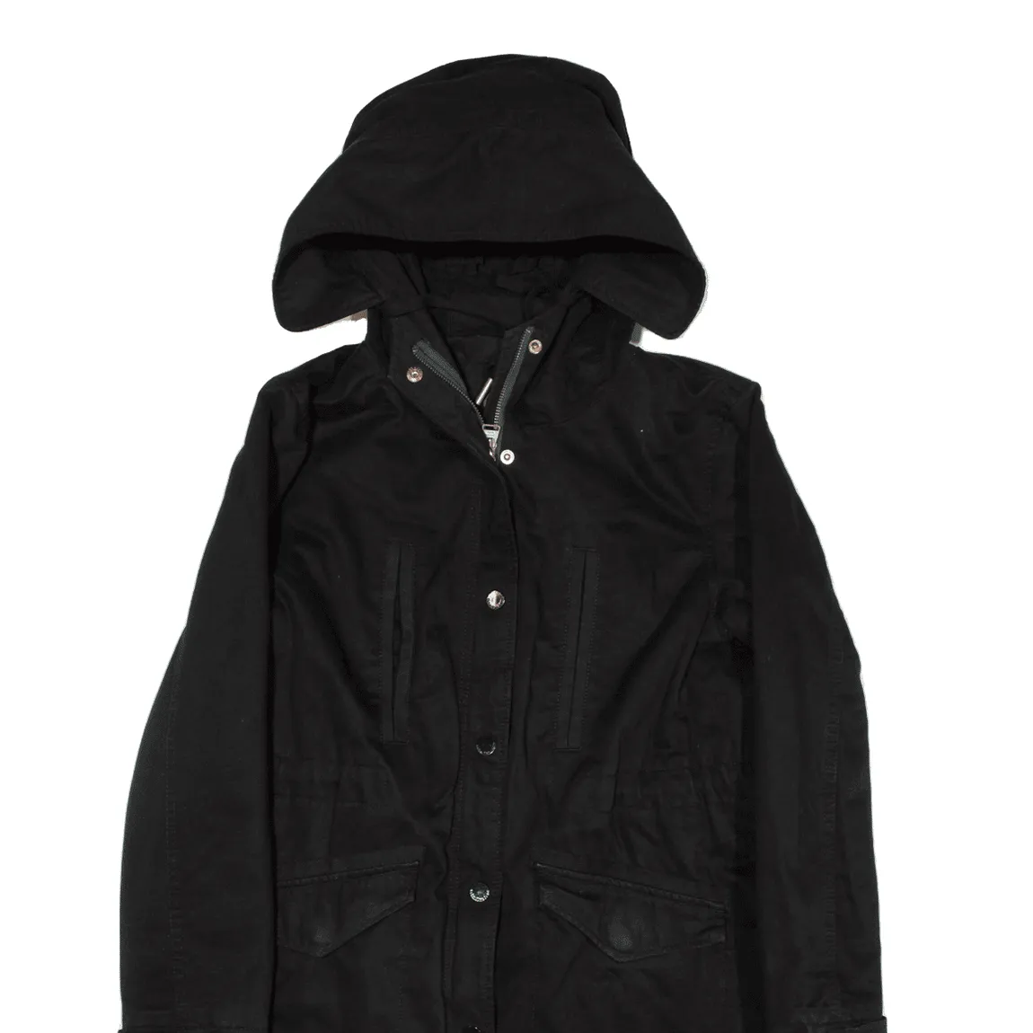 CALVIN KLEIN Insulated Parka Coat Black Womens XS