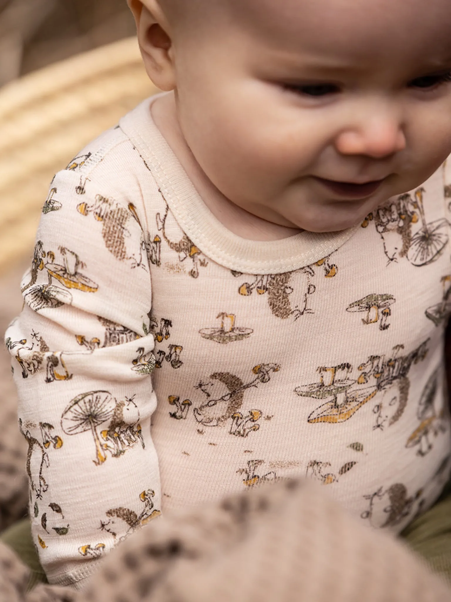 Celavi romper egeltje groen merino wol
