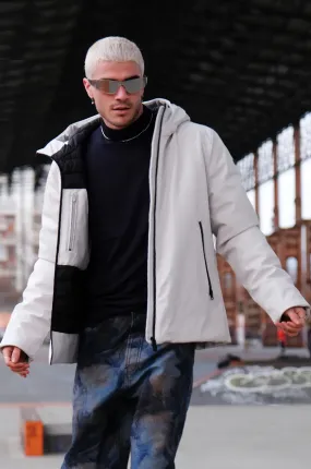 Censured parka corto da uomo  con cappuccio JM4087TNEP3 58 ghiaccio