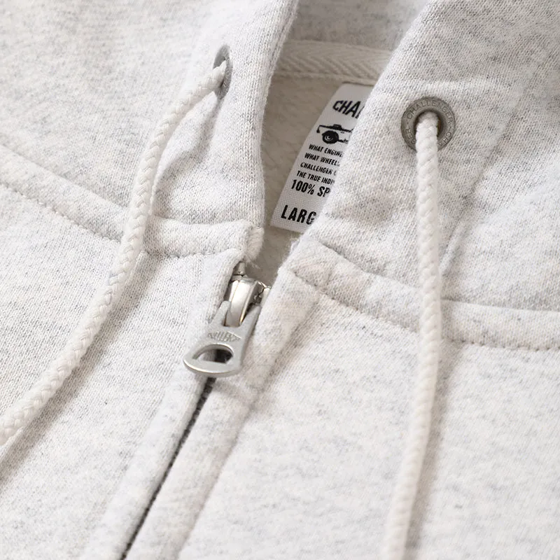 CHALLENGER - BAR LOGO ZIP HOODIE - GRAY
