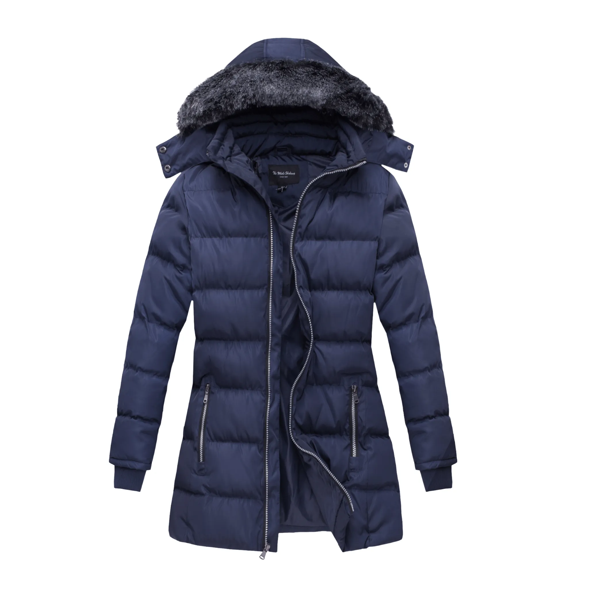 Chic & Cozy Vegan Down Puffer Coat with Faux-Fur Hood for Women