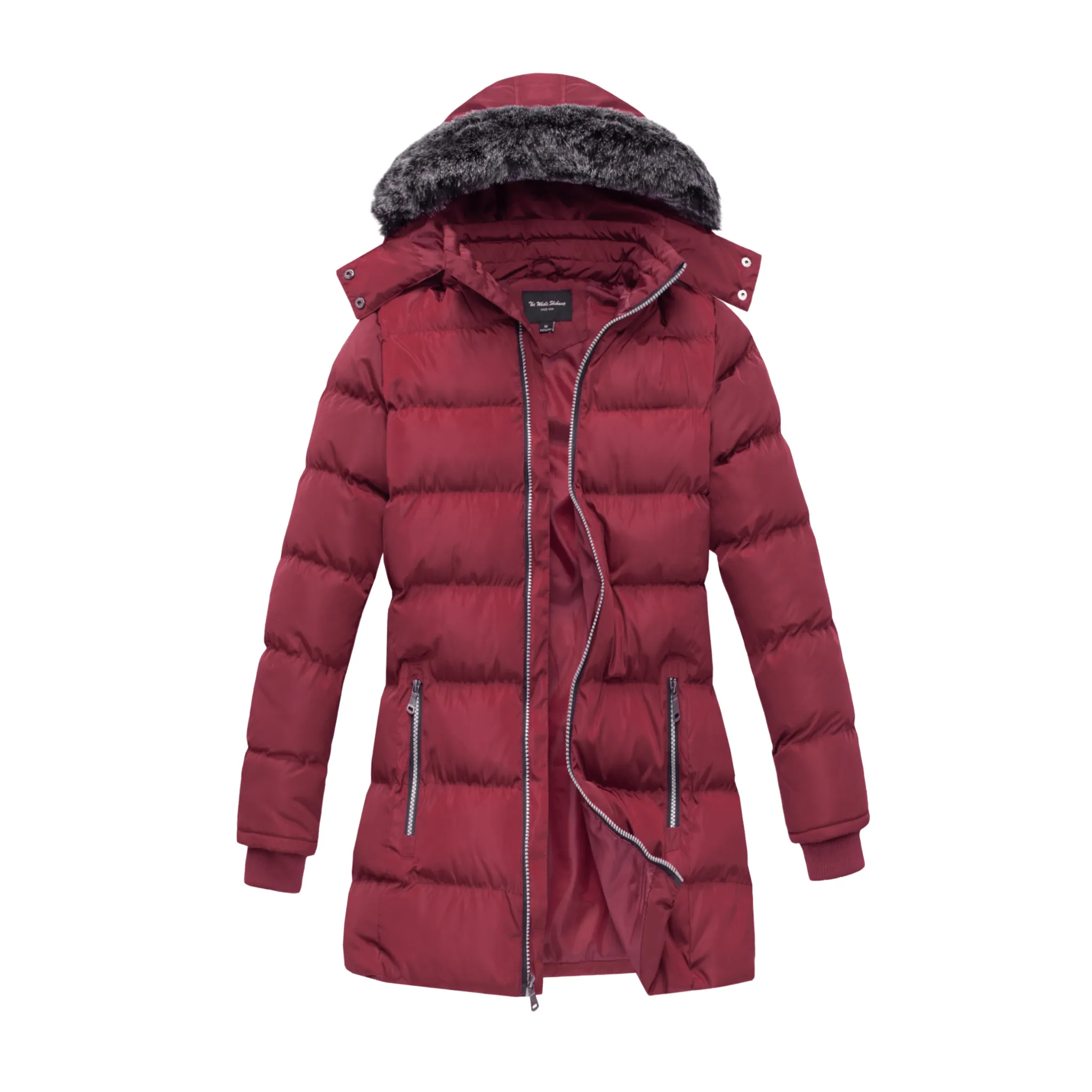 Chic & Cozy Vegan Down Puffer Coat with Faux-Fur Hood for Women