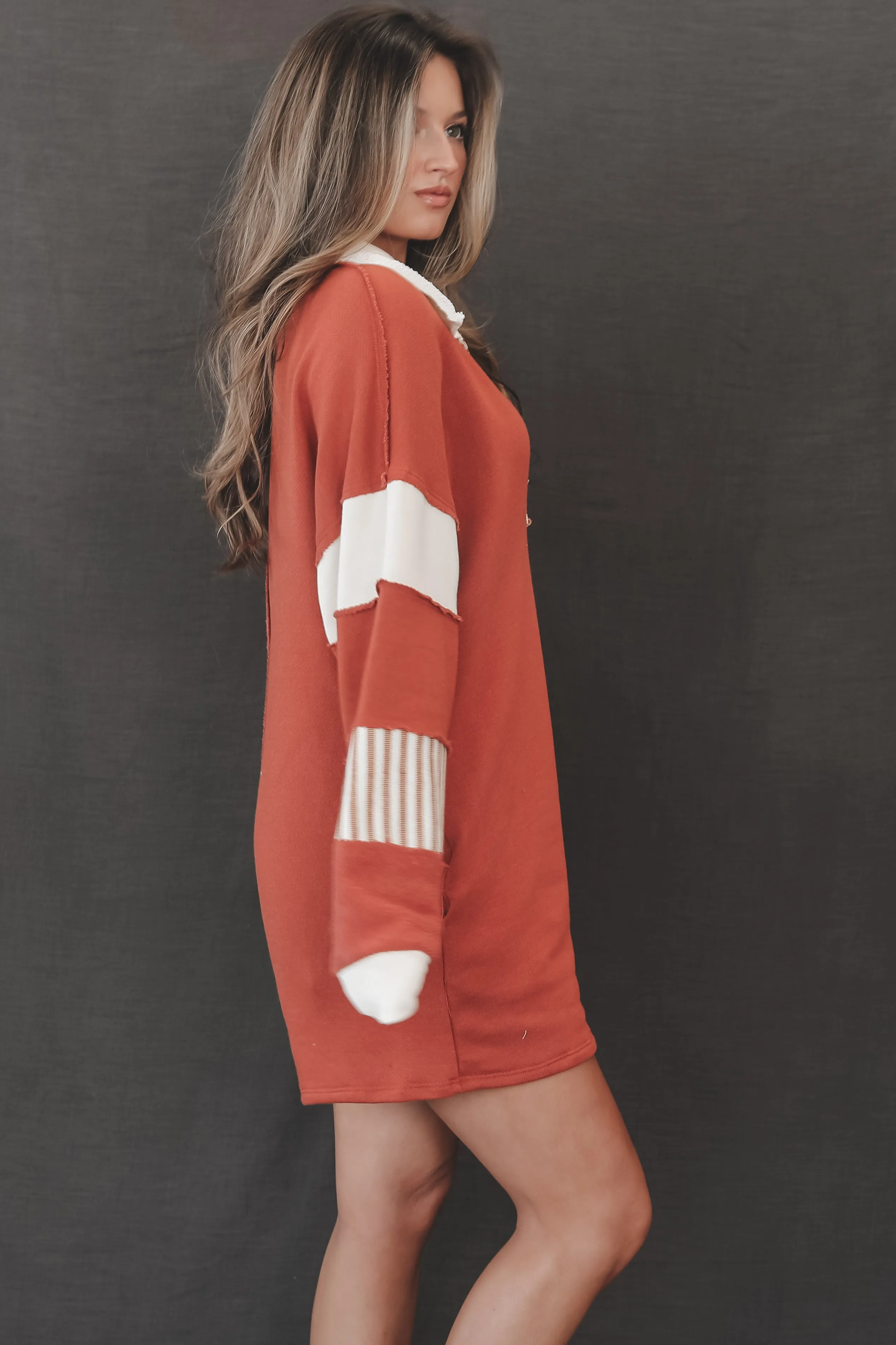 Cooler Than Cool Rust Color Block Casual Romper