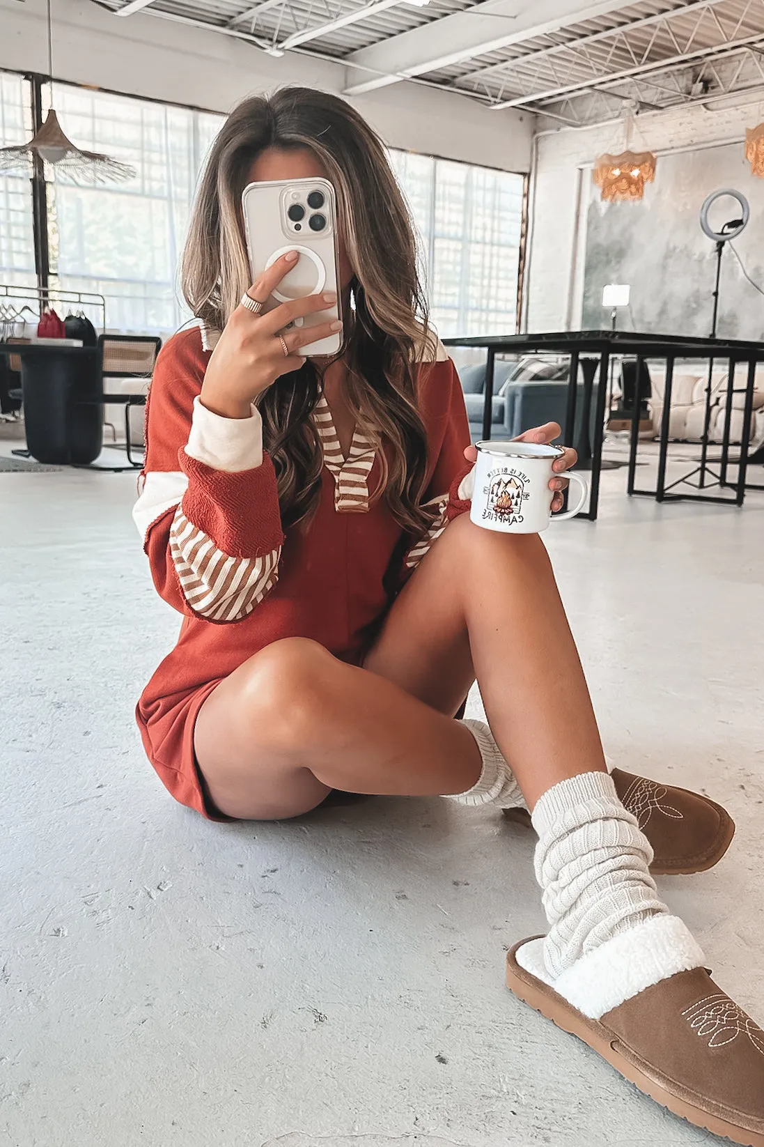 Cooler Than Cool Rust Color Block Casual Romper