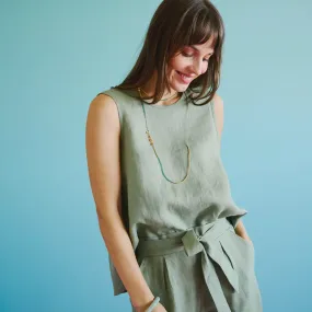 Coral Tank Top - Moss Green