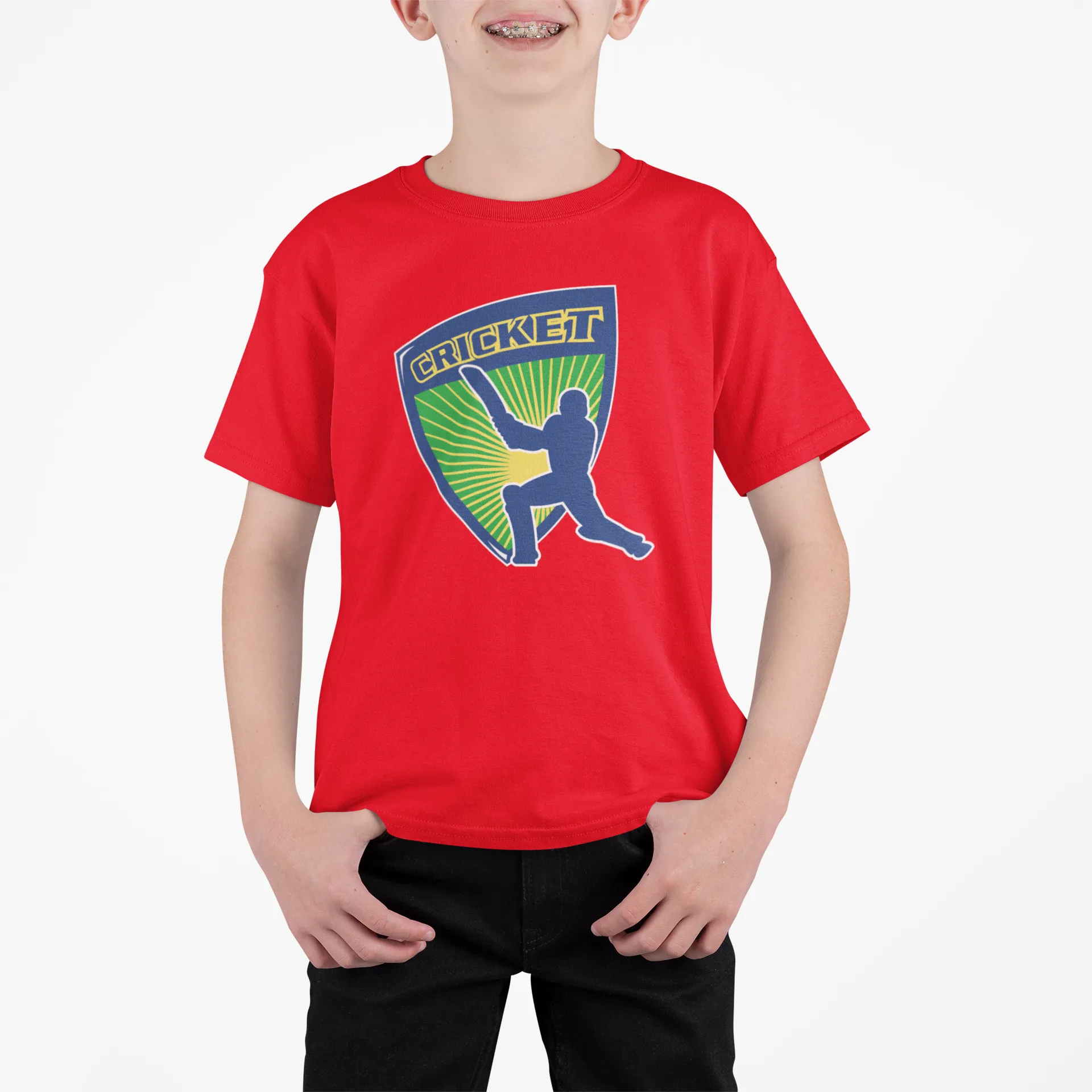Cricketer T Shirt for Kids D11