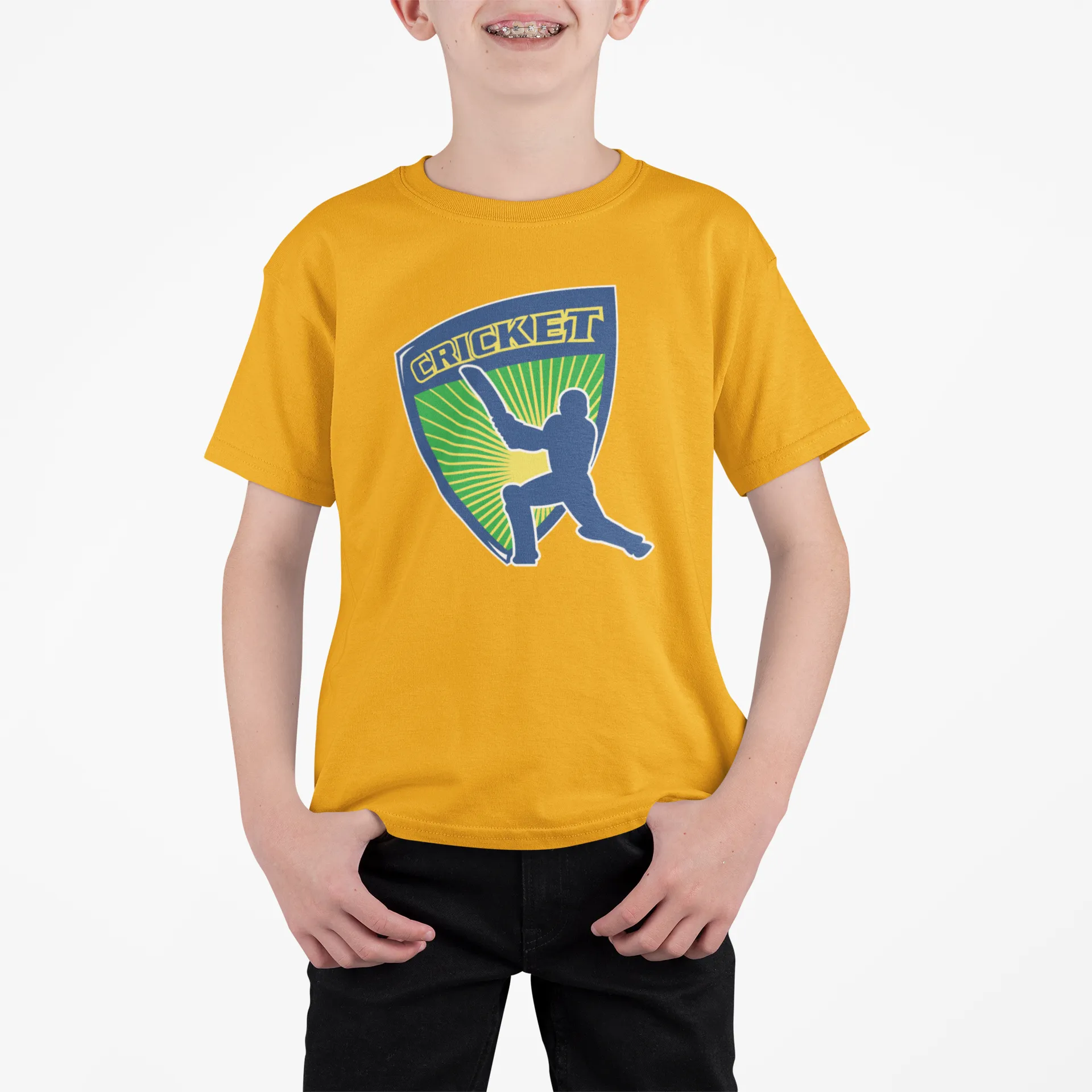 Cricketer T Shirt for Kids D11