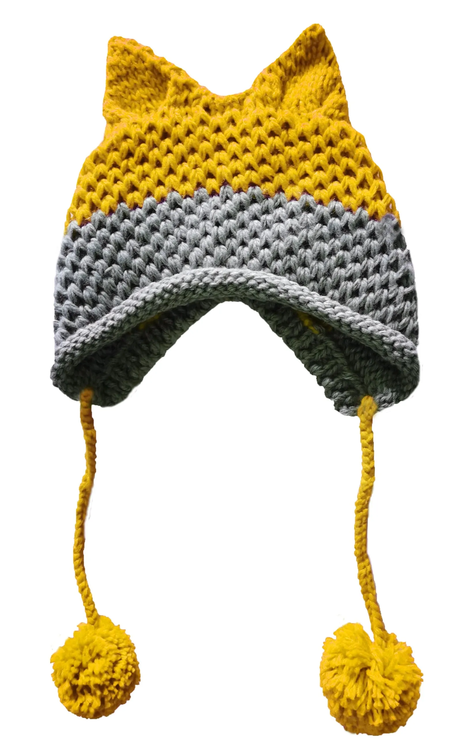 Cute Fox Ears Beanie Winter Warm Handmade Knit Hat
