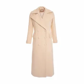 Double breasted coat in virgin wool and cashmere