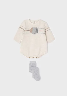 ECOFRIENDS knitted romper with tights set newborn | Mayoral