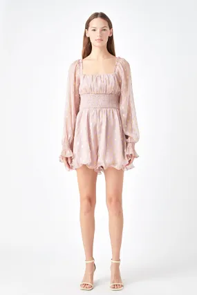 Endless Rose - Foiled Dot Long Sleeves Romper