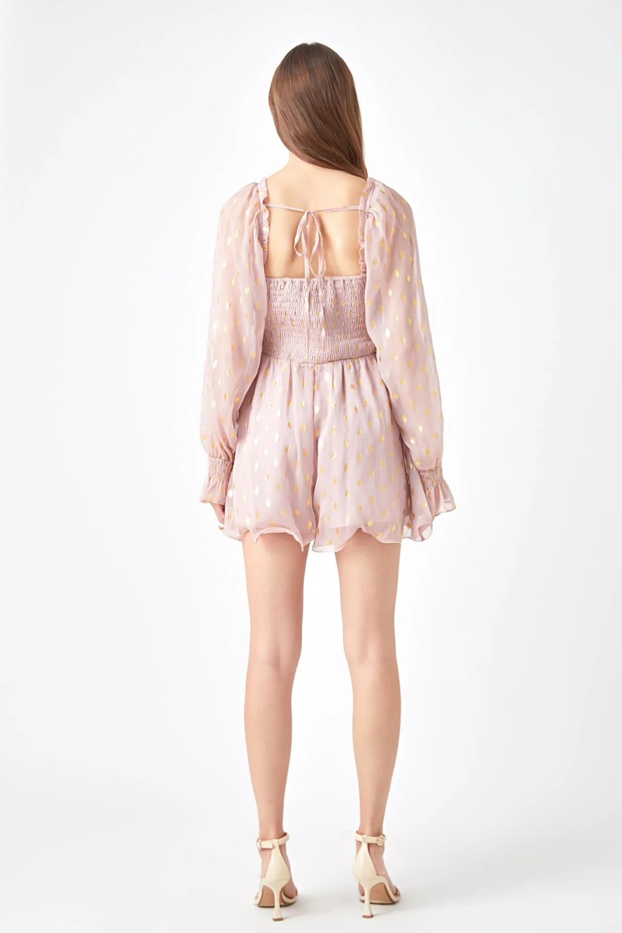 Endless Rose - Foiled Dot Long Sleeves Romper