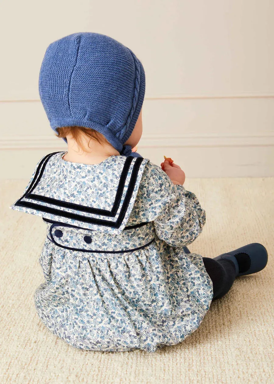 Evelyn Floral Mariner Romper in Blue (6mths-2yrs)