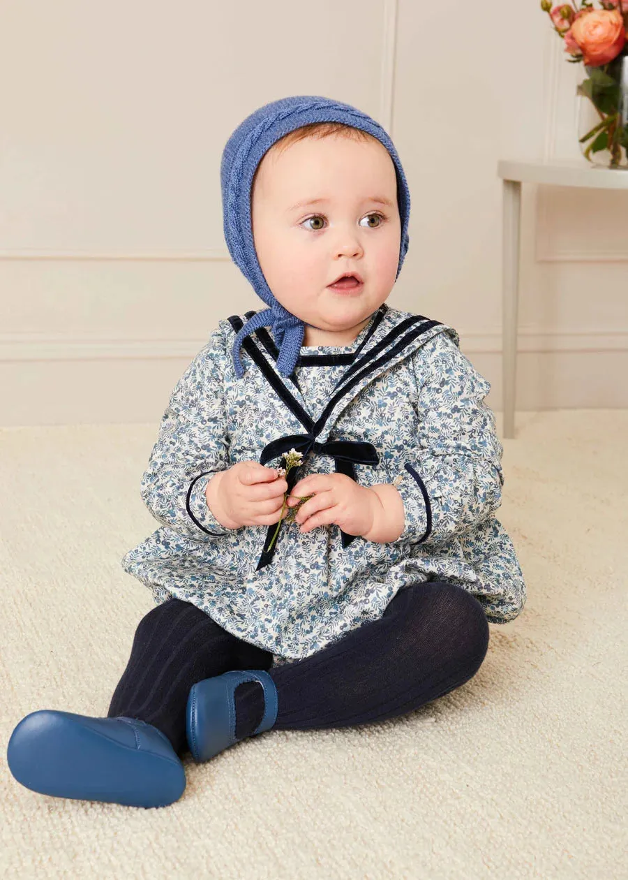 Evelyn Floral Mariner Romper in Blue (6mths-2yrs)