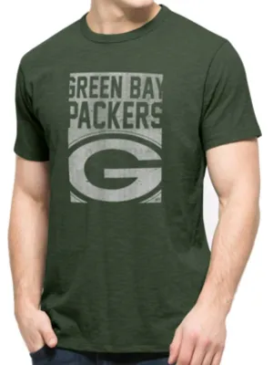 Green Bay Packers 47 Brand Green Block Logo Soft Cotton Scrum T-Shirt