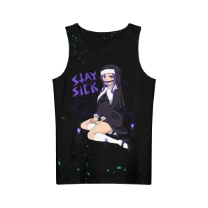 Hentai Nun Green Speckle Black Custom Dye Tank Top