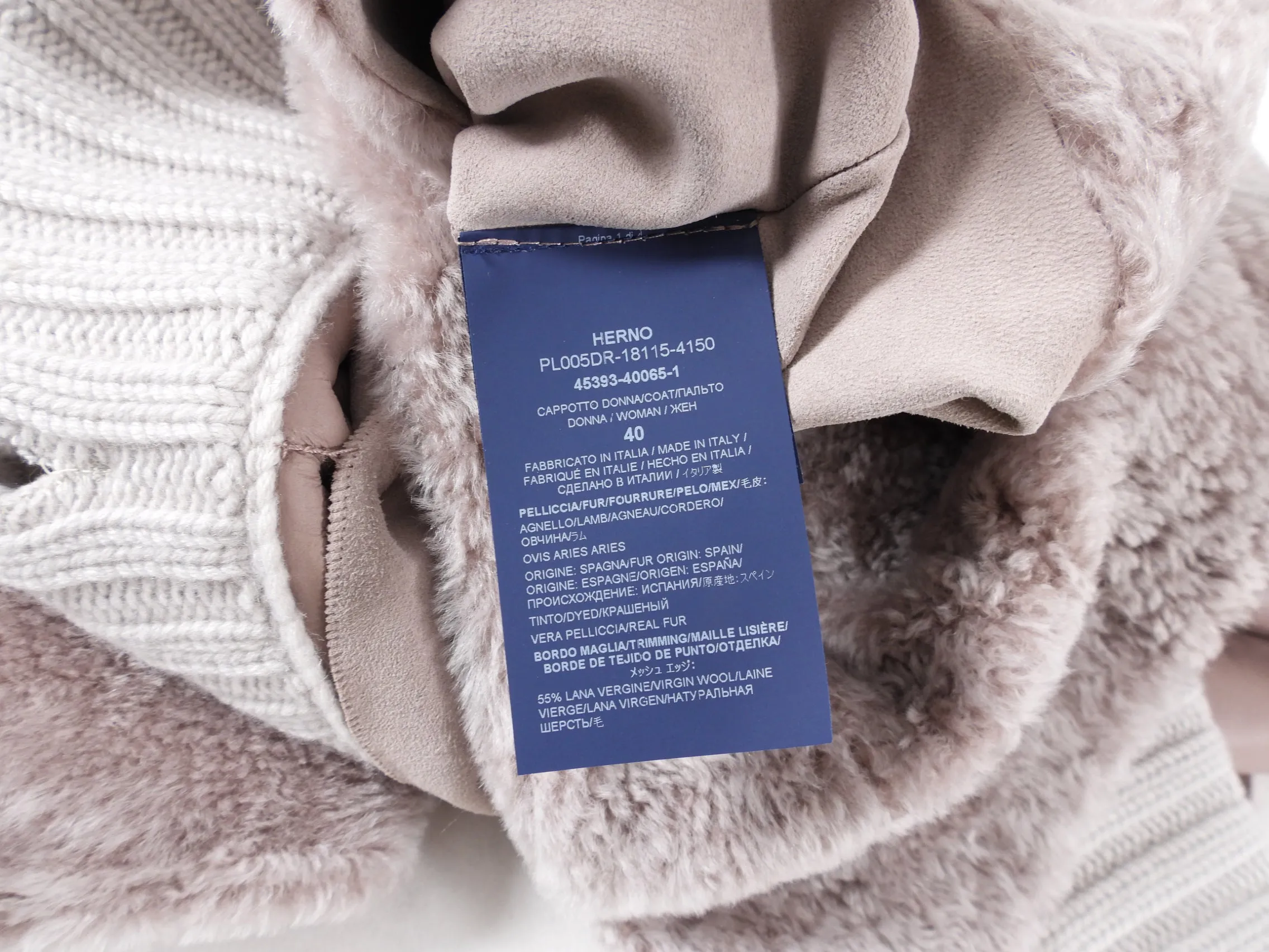 Herno Resort Limited Edition Shearling Knit Coat - S
