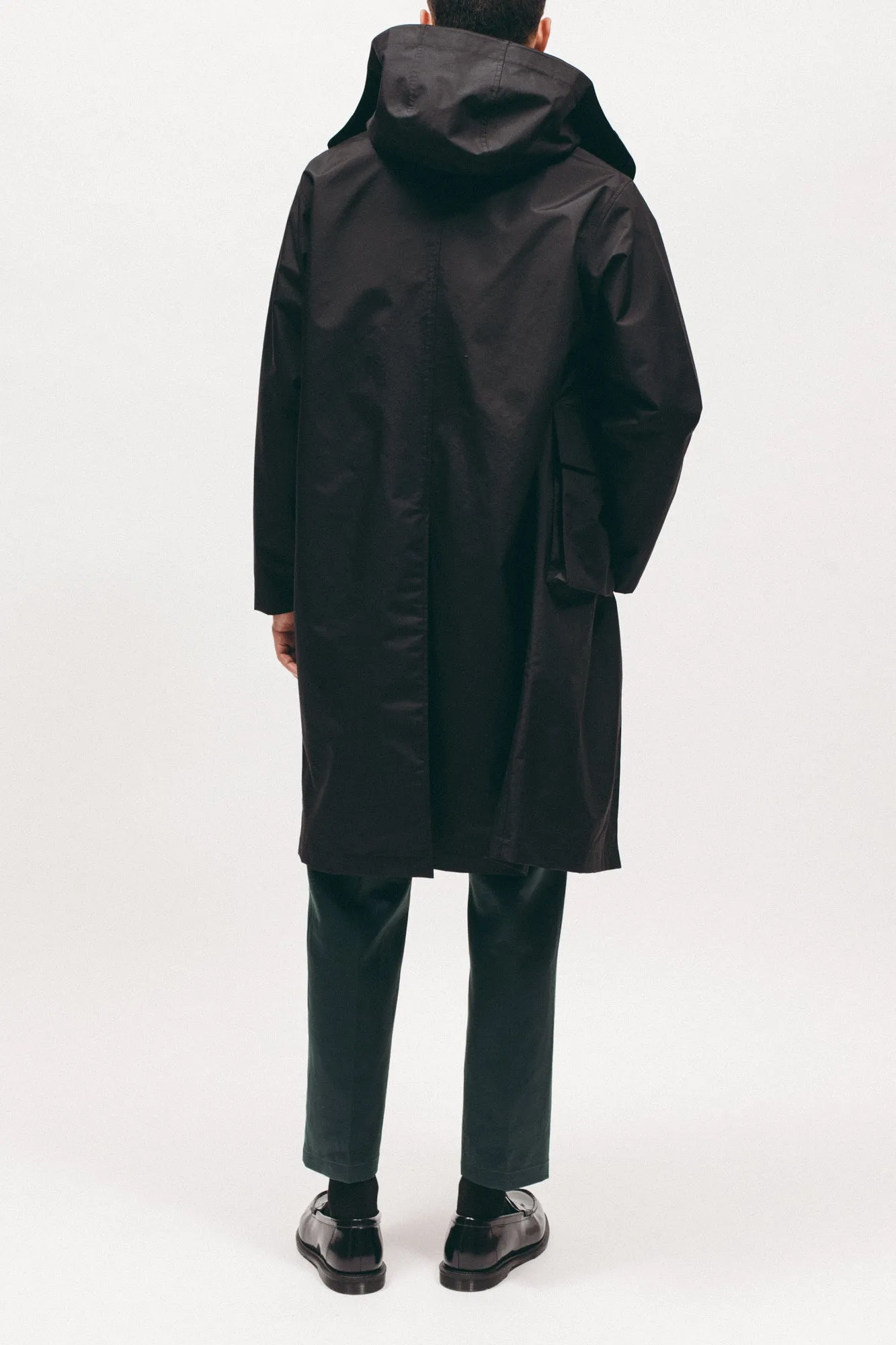 Hooded Mac Coat - Black