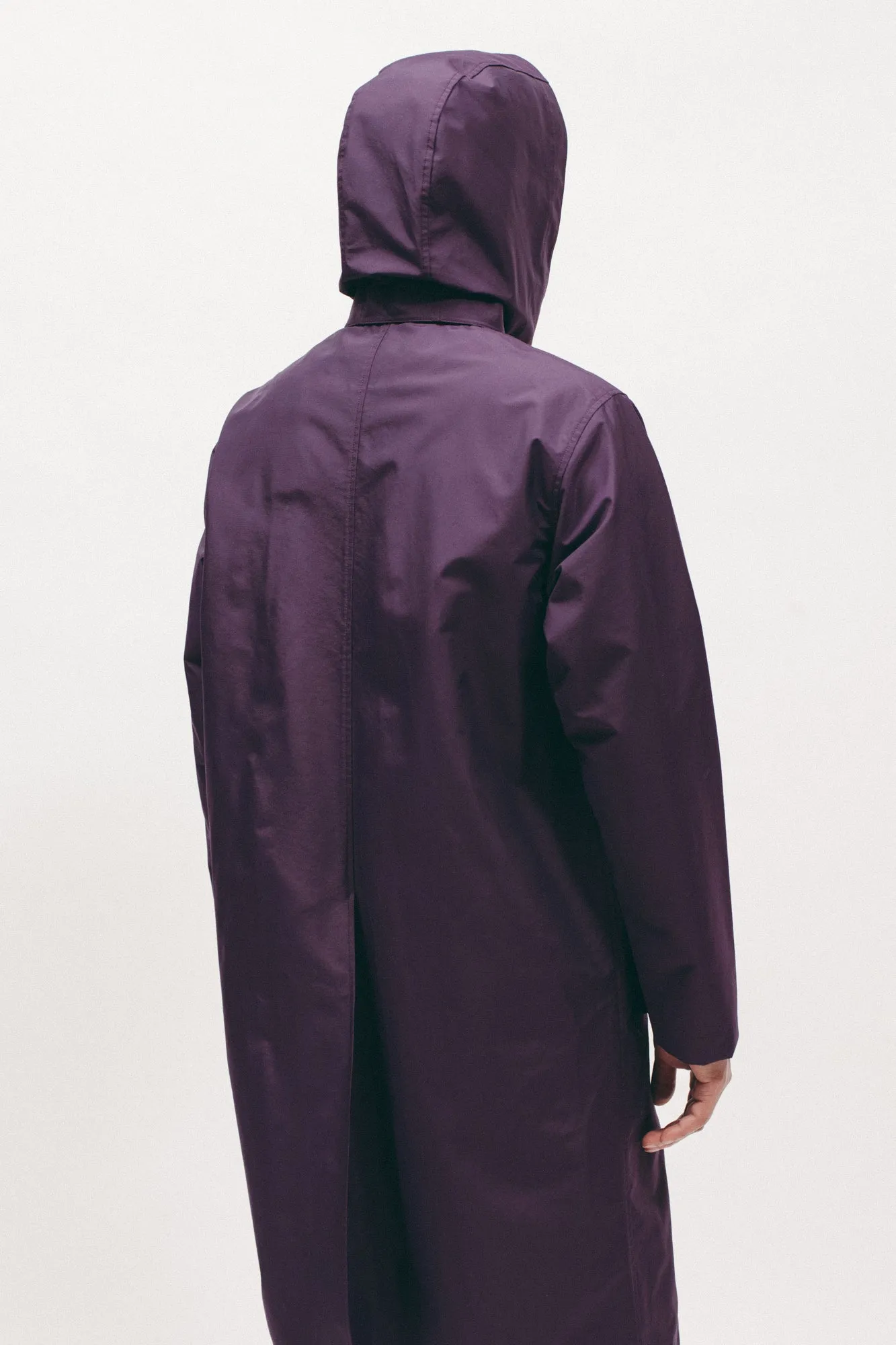 Hooded Mac Coat - Plum